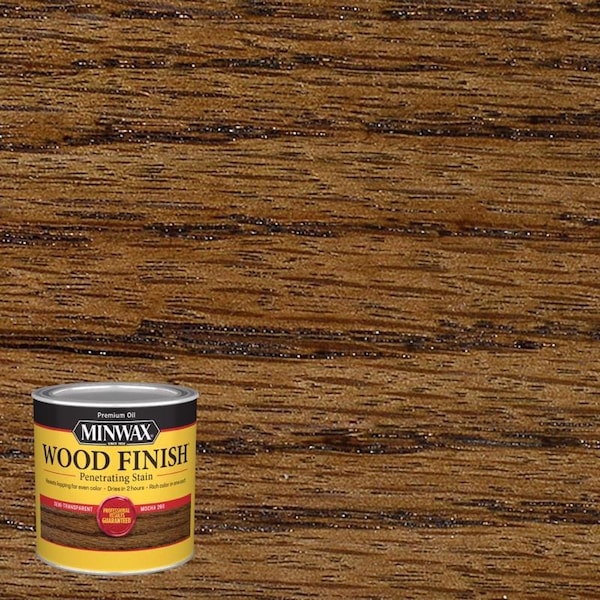 Minwax Wood Finish Semi-Transparent Satin Mocha Oil-Based Penetrating Wood Stain 1/2 pt, PK4 227194444 - main